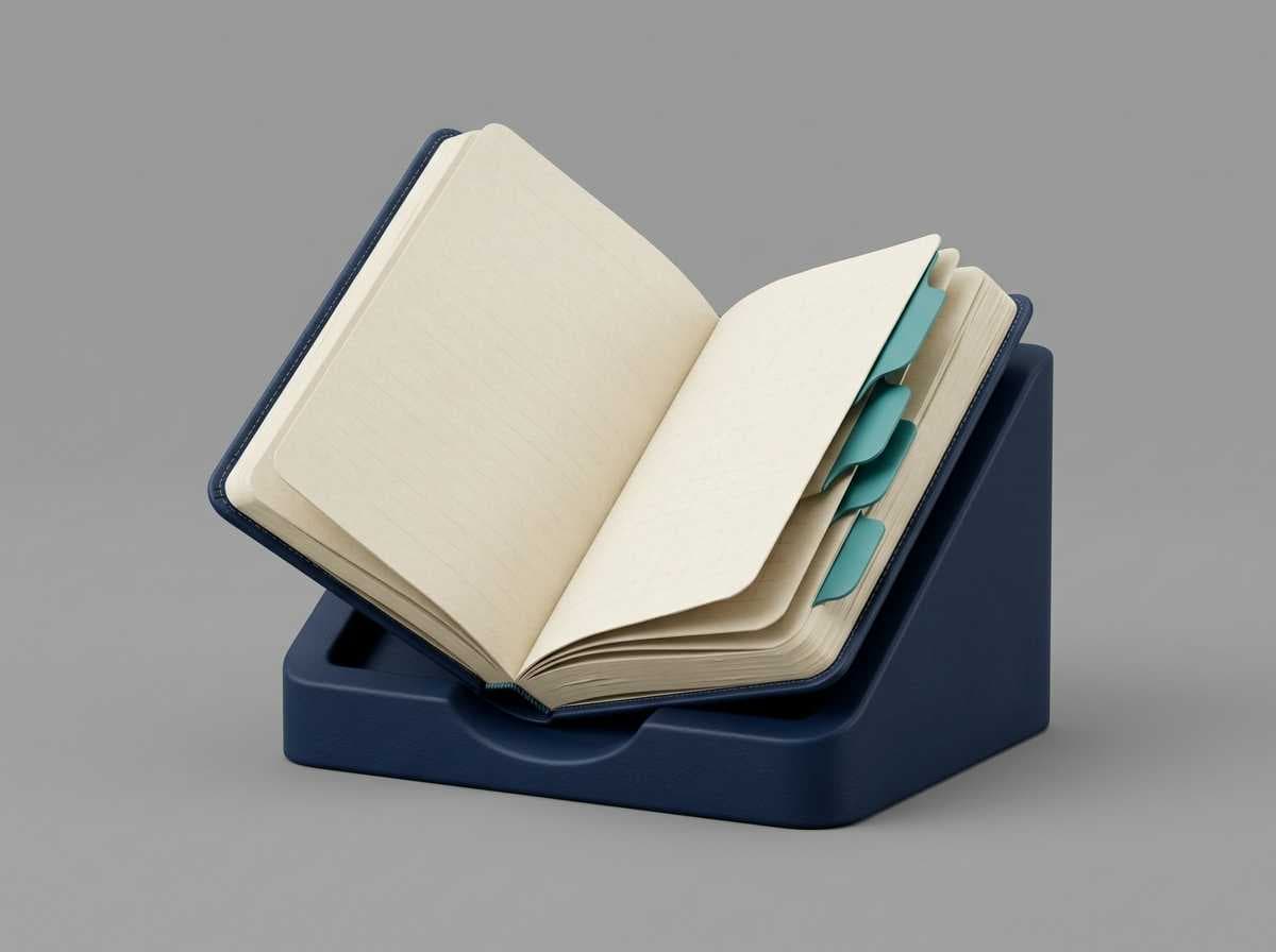 Open notebook and tabs representing learning and competence