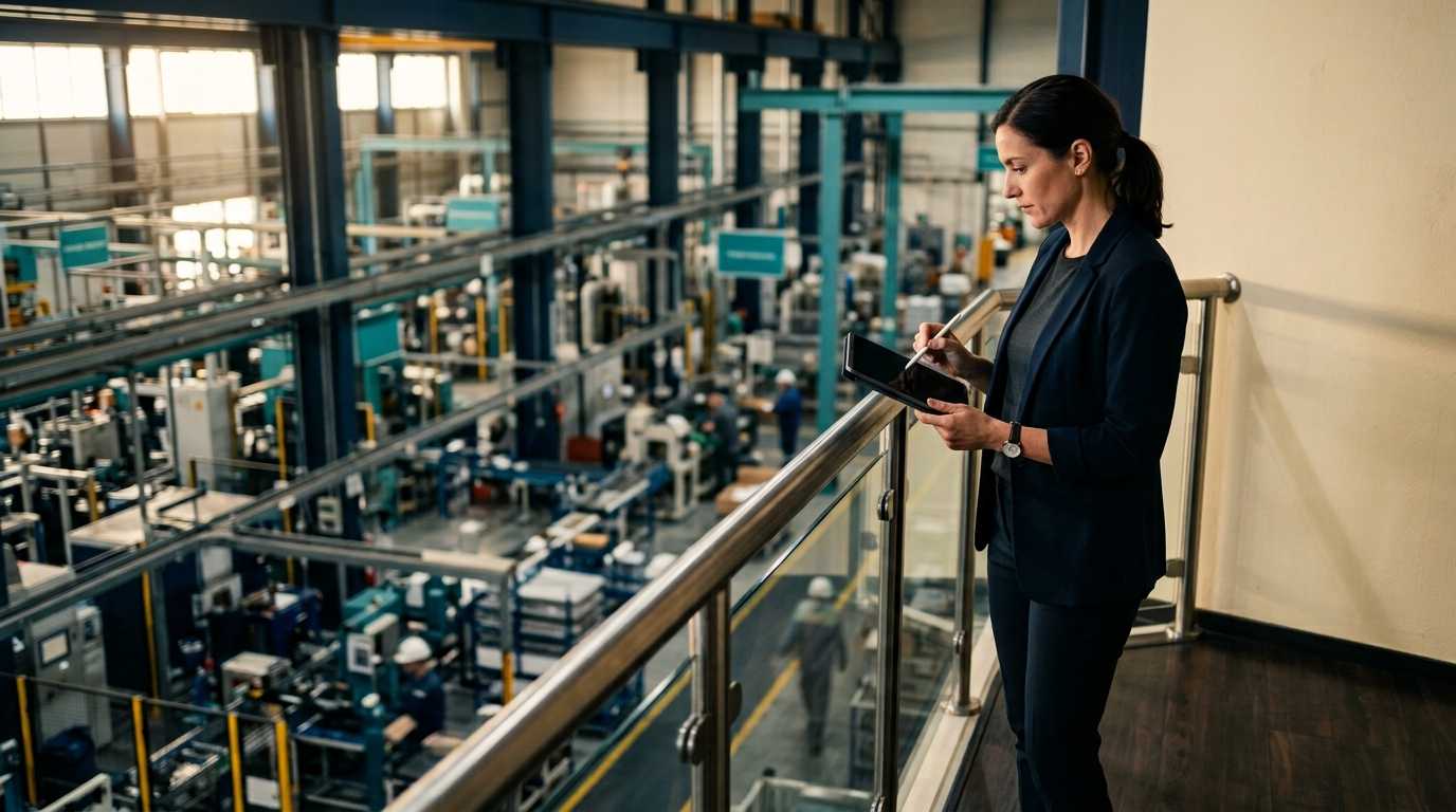 Adviser observing a managed industrial facility