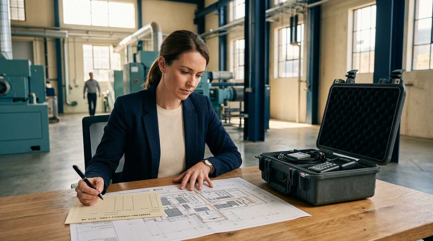 Professional reviewing a workplace monitoring plan